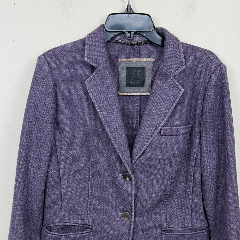 NVSCO 2107 Purple wool blend single breasted Blazer Jacket us 10 - Picture 4 of 11